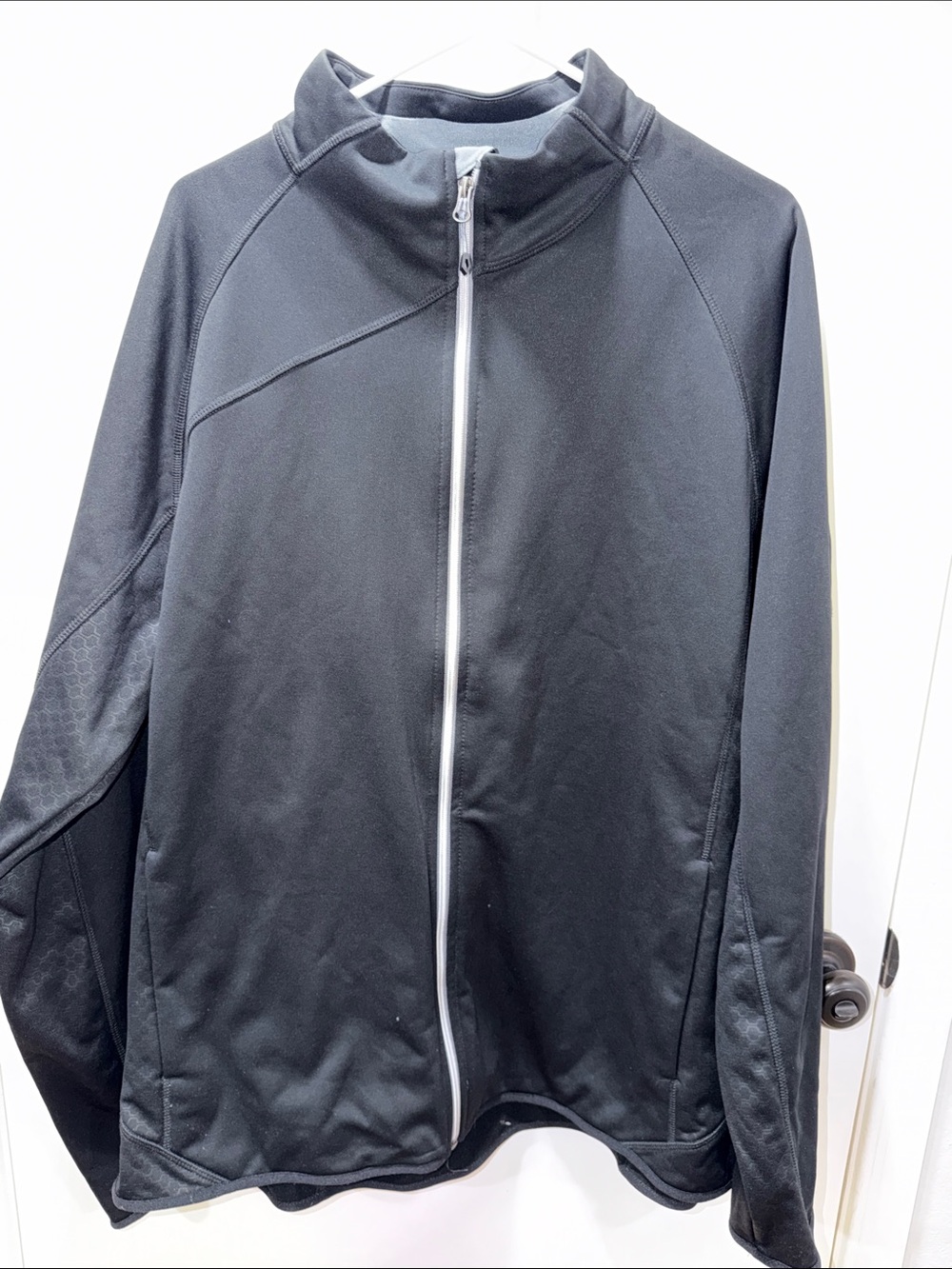 Men's Black Full-Zip Performance Sweater Jacket - Unknown Brand